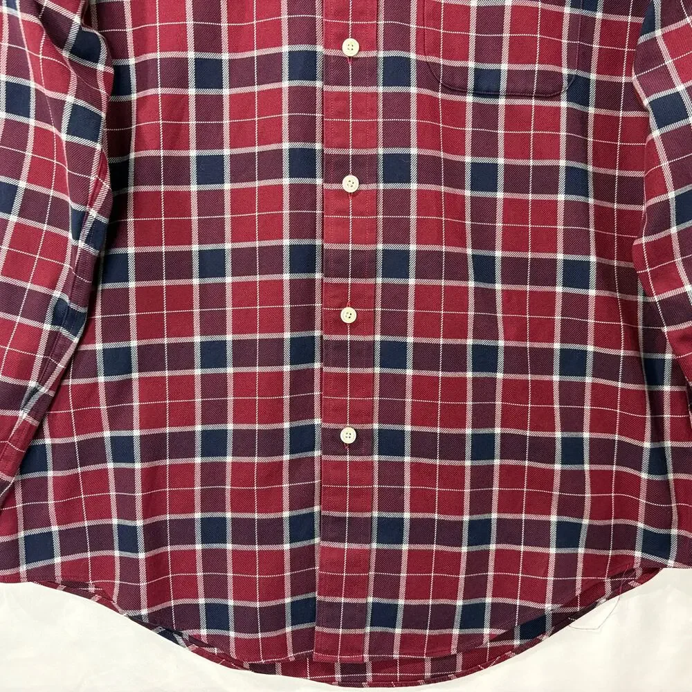 Brooks Brothers‎ Mens Size M Regent Shirt Button Up Plaid Non Iron Supima Cotton
